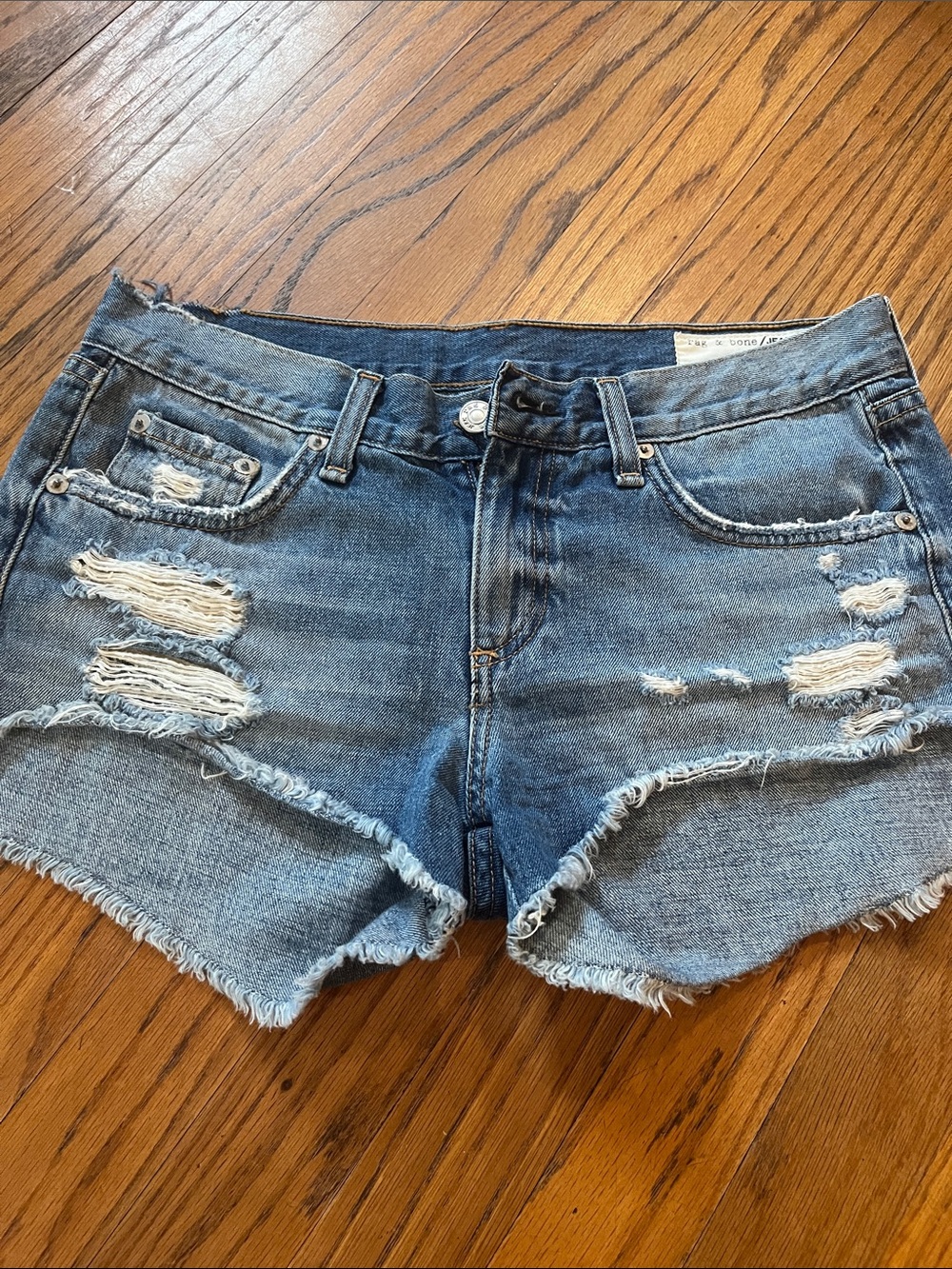 rag & bone Distressed Denim Cutoff Shorts - Blue